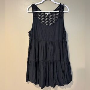 american eagle faded black tiered tunic lace back summer sun dress